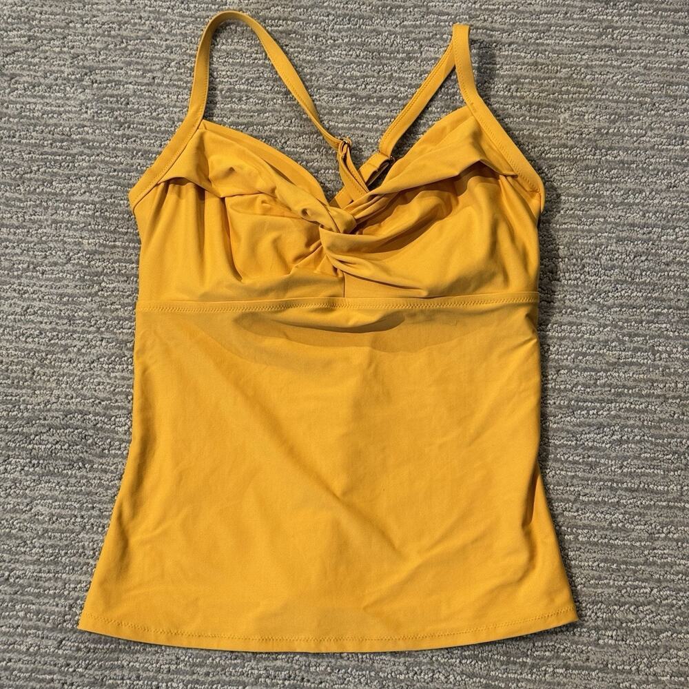 Athleta Twist Up Tankini Top 34D/DD Abyssinia Yellow - Picture 2 of 6